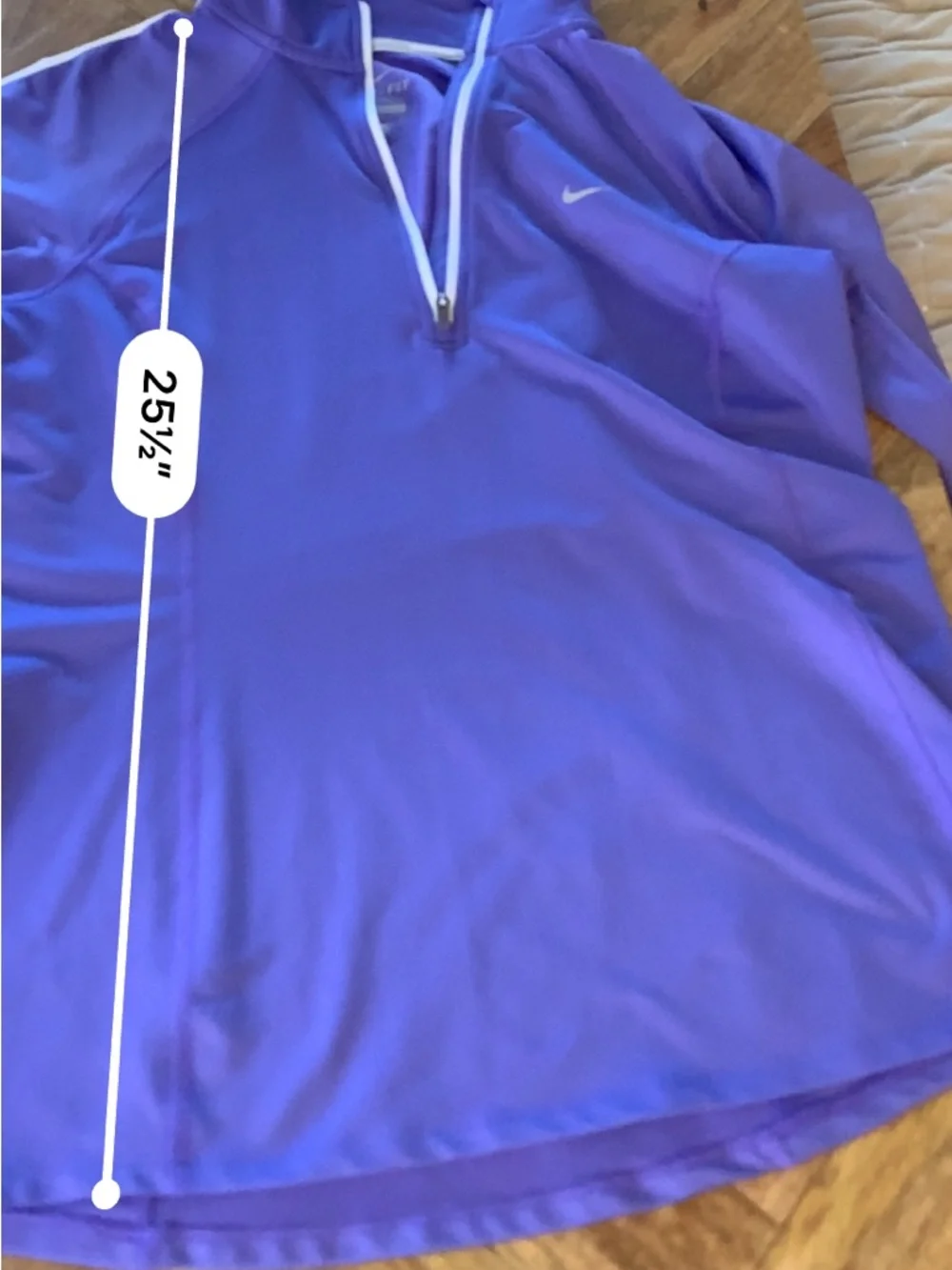 Nike Dri-FIT Running Half Zip Pullover Purple White Thumbholes Women’s M